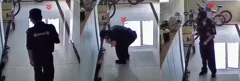 奇葩吃瓜 小区保安帮女业主的鞋打蜡保养 还逐个拿起闻 几十秒操作全程被拍曝光